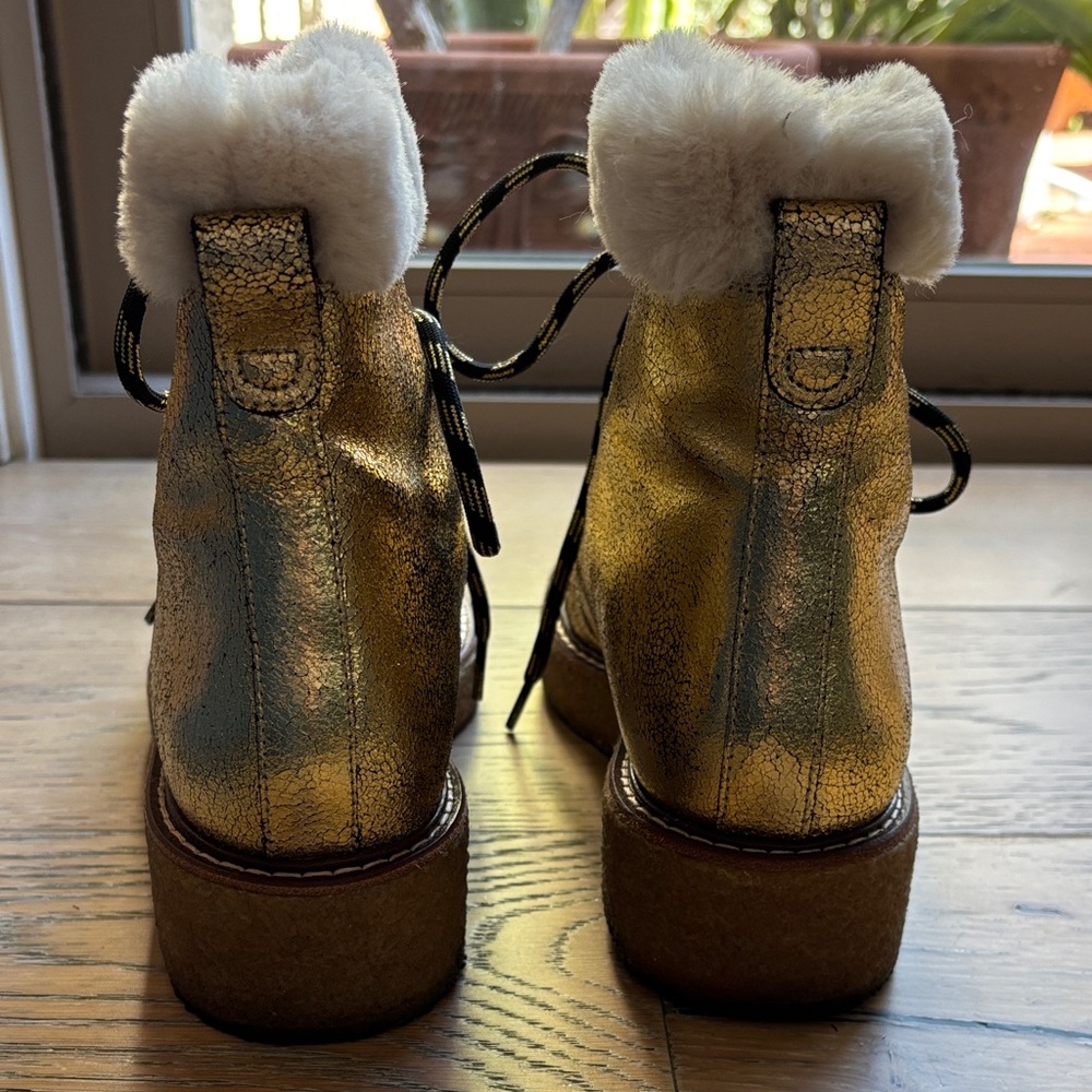 J. Crew Gold And Black Women's Winter Boots View 3